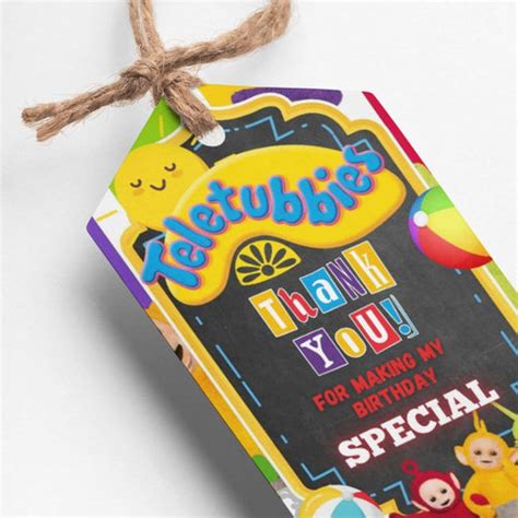 PartyDecor Mall Teletubbies Theme Thank You Cards & Return Gift Tags
