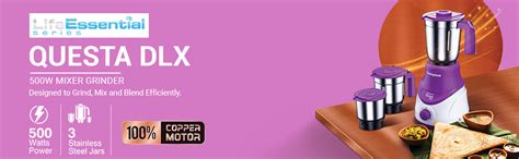 Buy Crompton QUESTA DLX Mixer Grinder 100% Copper Motor & Motor Vent-X ...