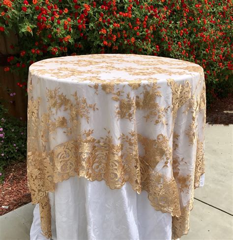 This item is unavailable - Etsy | Gold tablecloth, Lace table, Lace ...