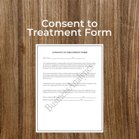 Consent to Treatment Form | Printable | PDF | Fillable | Medical ...