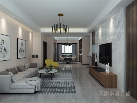 142平现代简约风格三室装修效果图，整体简洁，格调温馨素雅