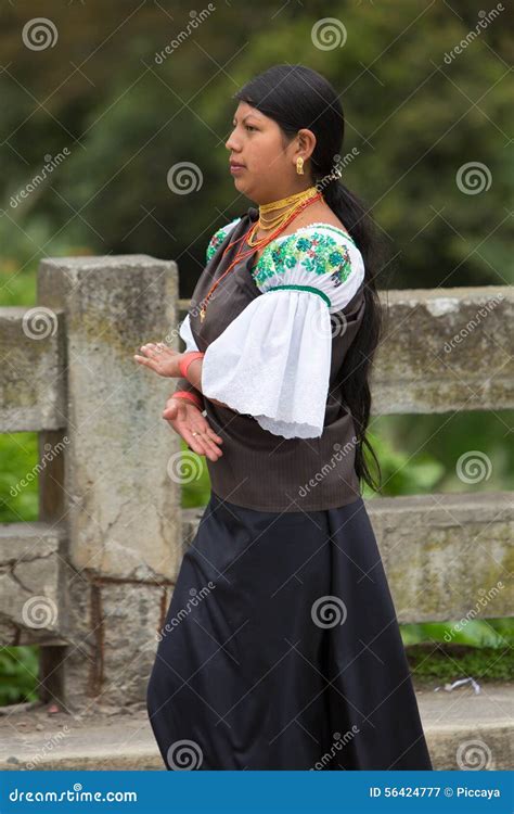 Woman from the Mestizo Ethnic Group in Otavalo, Ecuador Editorial ...
