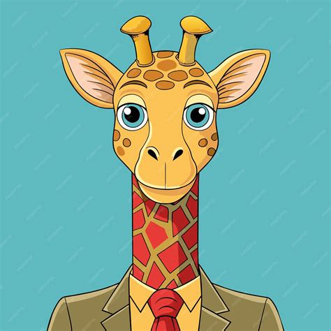 Premium Vector | A cartoon of a giraffe with a tie and a tie
