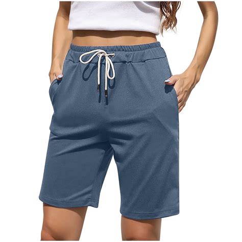 DeHolifer Women's Cotton Bermuda Shorts, 7"/10" Comfy Summer Lounge ...