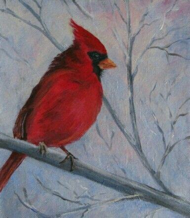 Winter | Cardinal painting, Painting, Woodpecker art