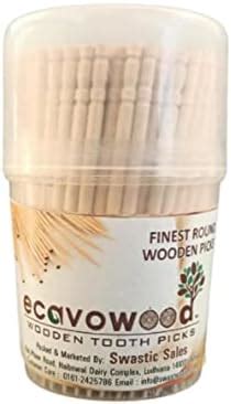 Wooden Biodegradable Toothpick Pack of 1 (250 Sticks in 1 Bottle ...