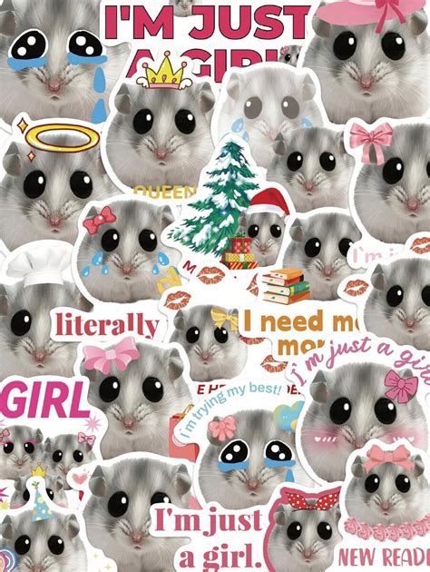 YWWBLD 50 Stücke niedliche traurige Hamster Meme Aufkleber wasserfest ...