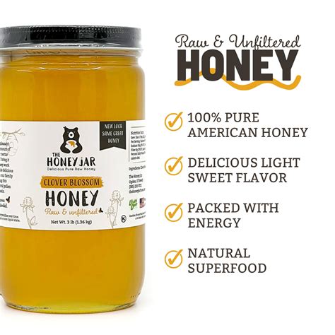 Snapklik.com : The Honey Jar Raw Clover Honey - Unfiltered And ...