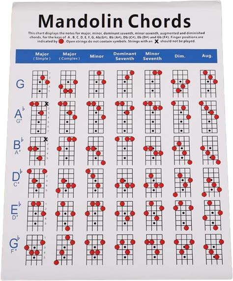 EXCEART 1Pc Mandolin Chord Chart, Durable Practice Chart India | Ubuy