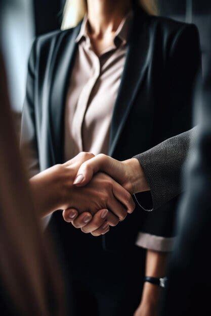 Shot of an unrecognizable businesswoman in the midst of a handshake at ...