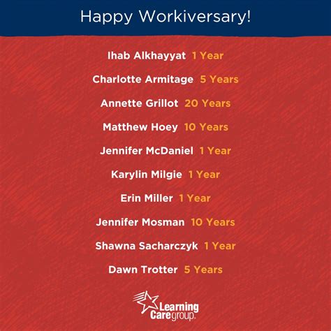 #workanniversary #teamwork #childcare #learningcaregroup | Learning ...