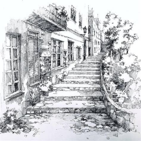 landscape drawing city