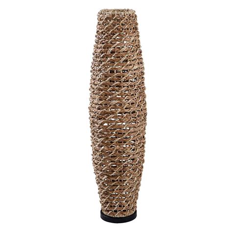 Natural Woven Seagrass Uplight Floor Lamp, 42"
