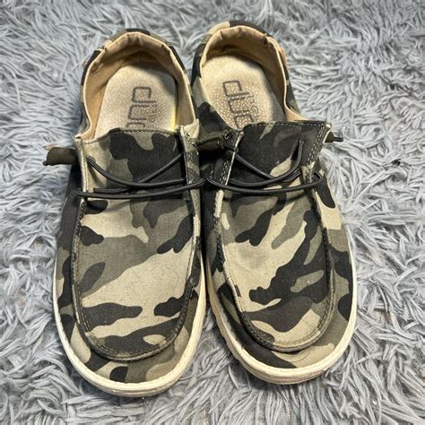size 8 camo hey dudes - Depop