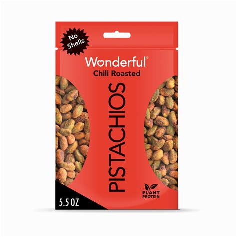 Wonderful Pistachios NoEGSC Shells, Chili Roasted Nuts, 5.5 Ounce ...