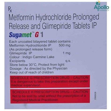 SUGAMET G 1MG TABLET Price, Uses, Side Effects, Composition - Apollo ...