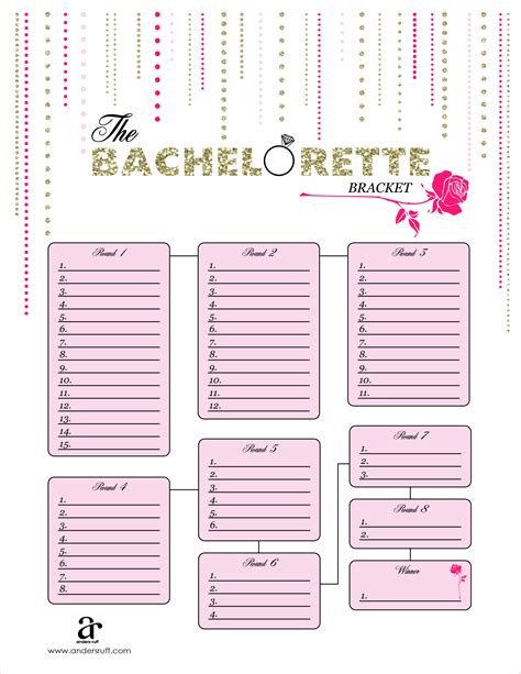 Bachelor Bracket Template