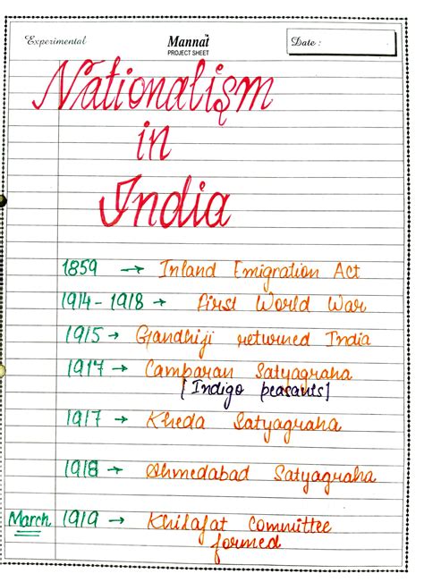 SOLUTION: Important dates of nationalism in india chapter 2 history ...