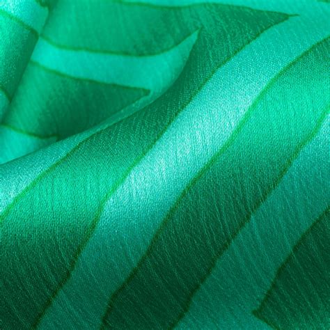 Sea Green And Electric Blue Chevron Pattern Digital Print Chiffon Sati ...