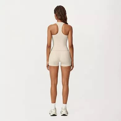 Women's Square Neck Sleeveless Fitted Active Tank Top with Seam Detailing