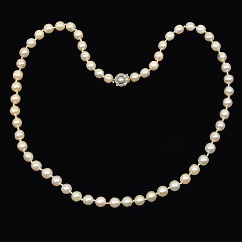 Antique Pearl Necklace with Diamond Clasp - The Chelsea Bijouterie