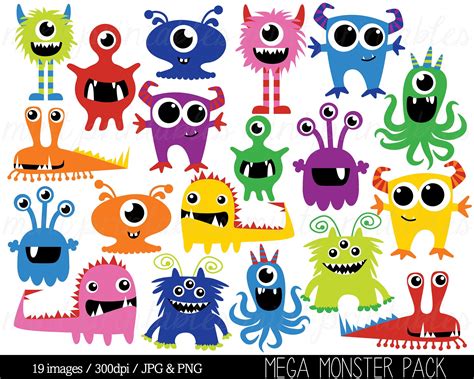 Monster Clipart, Monsters Clip Art, Birthday Clipart, Monster Party ...