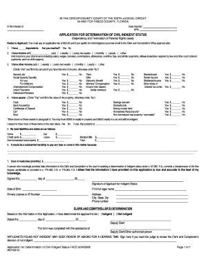 Indigent Application - Fill and Sign Printable Template Online