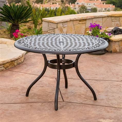Covington Cast Aluminum 5 Piece Outdoor Dining Set with Round Table ...
