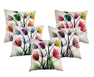 Buy Vinayaka Multicolor Polyester Jute Fabric Floral Printed Throw ...