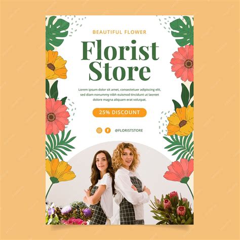 Free Vector | Hand drawn florist job poster