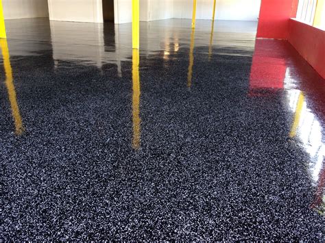 Black Epoxy Floor With Flakes