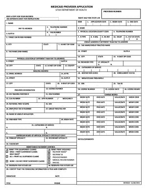 Fillable Online Utah Medicaid Provider Application Fax Email Print ...