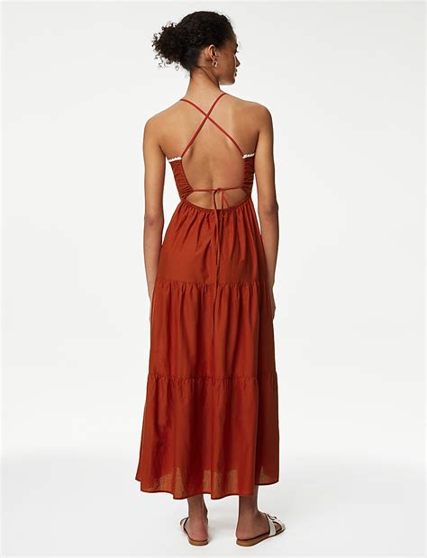 Buy Pure Cotton Embroidered Midaxi Beach Dress at Marks & Spencer