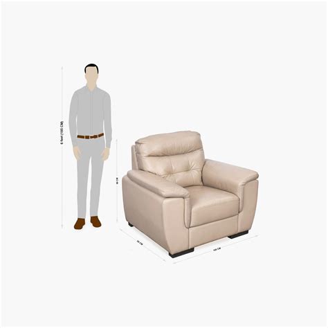 Buy Corbis Leather 1-Seater Sofa - Beige from Home Centre at just INR ...