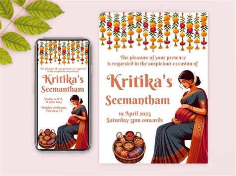 Buy Seemantham Girl Baby Shower Mobile, Indian Baby Shower Sign for ...