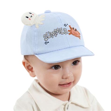 Buy Ziory Summer Embroidered Octopus Detailed Beanie Cap - Blue (6-12 ...