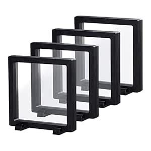 Black 3D Floating Frame, Uceoo 4 Pack 5.5×5.5×0.8”/140X140X20m ...