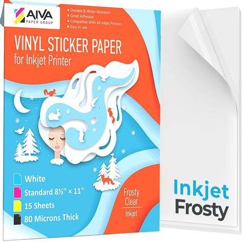 Buy Printable Vinyl Sticker Paper for Inkjet Printer - Frosty Clear ...