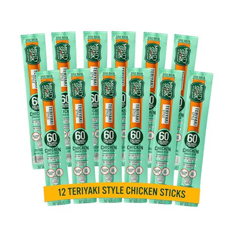 Amazon.com: Mighty Spark Chicken Snack Sticks - Teriyaki - 6g of ...