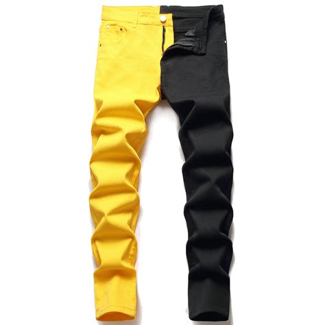 Yellow Hip Hop Pants | Men's Yellow Jeans | Yellow Pants Men | Men's ...