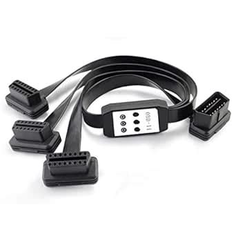 OLLGEN 50cm 3 Way OBDii OBD2 Splitter Cable Ultra Low Profile 16 Pin ...