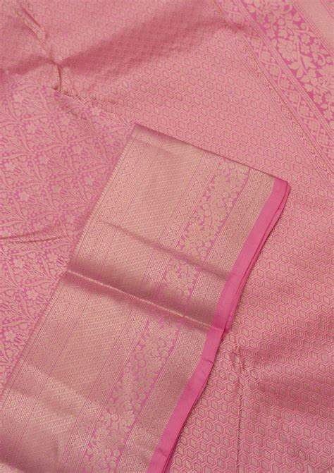Buy Baby Pink Zariwork Pure Silk Saree - Koskii