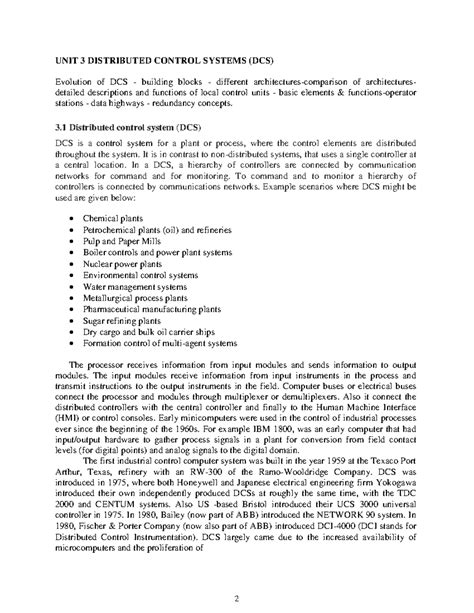 DCS 101: Overview of Distributed Control Systems (Unit 3) - Studocu