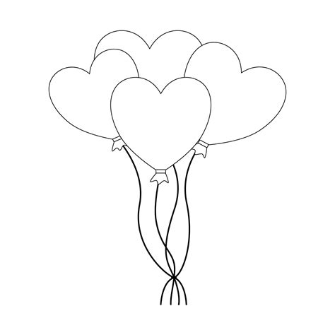 Heart shape balloon outline vector illustration clipart 21431495 Vector Art at Vecteezy