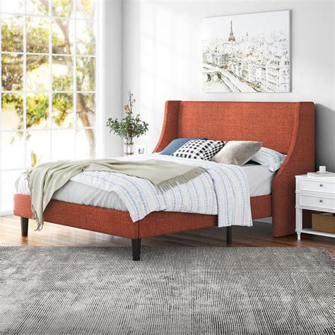 Modern Upholstered Bed with Deluxe Wingback