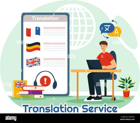 Translator Service Vector Illustration with Language Translation for Various Countries and ...