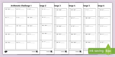 👉 Year 3 Arithmetic Challenge Pack, Year 3 Arithmetic Sheets