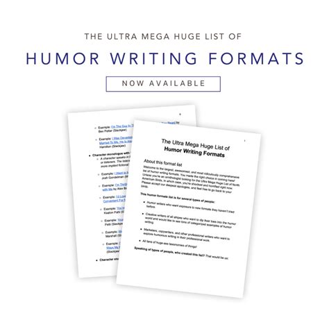 The Ultra Mega Huge List of Humor Writing Formats - Punchline Copy