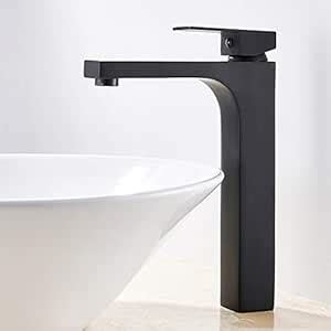 Luxury Basin Faucet Sink Mixer Tap Tall Counter Square Bathroom Hot ...