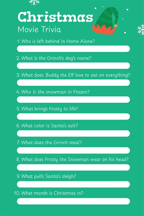 Elf Movie Trivia Questions Printable